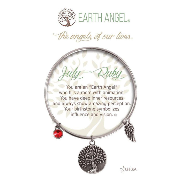 Earth Angel : July - Ruby Bracelet in Silver -