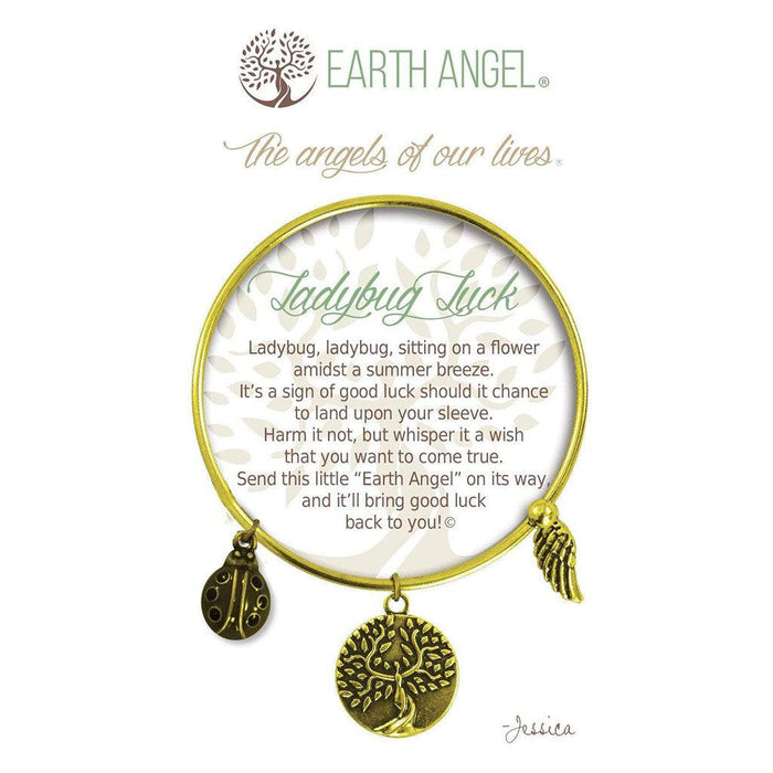 Earth Angel : Ladybug Luck Bracelet in Brass -