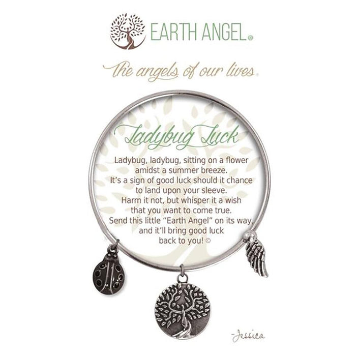 Earth Angel : Ladybug Luck Bracelet in Silver -
