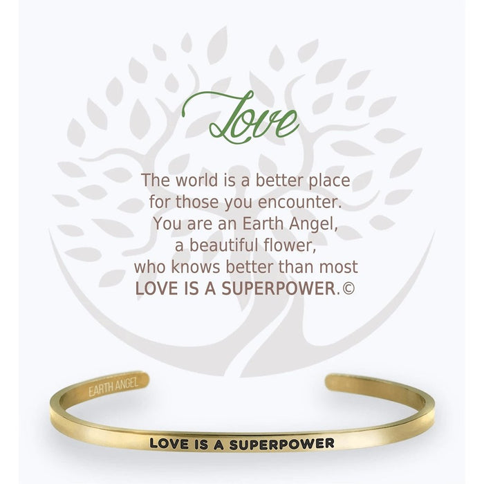 Earth Angel : Love Cuff Bracelet in Gold -