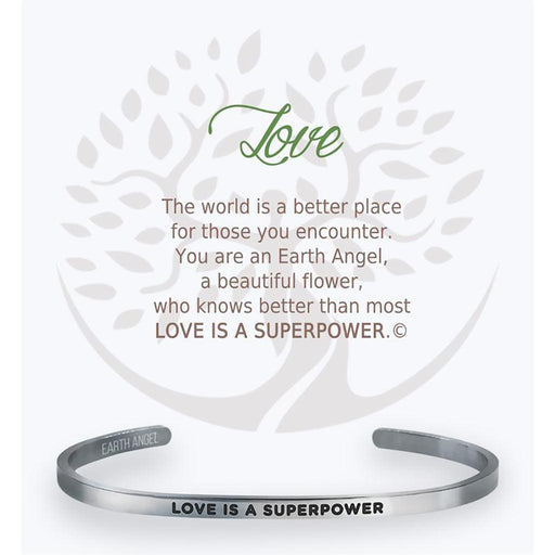 Earth Angel : Love Cuff Bracelet in Silver -