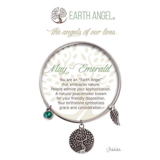 Earth Angel : May – Emerald Bracelet in Silver -