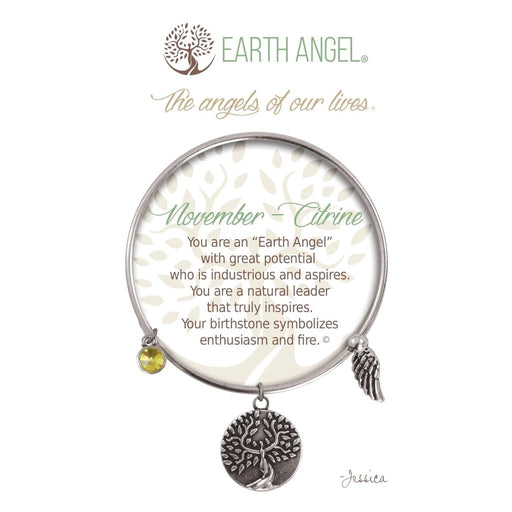 Earth Angel : November - Citrine Birthstone Bracelet in Silver - Earth Angel : November - Citrine Birthstone Bracelet in Silver