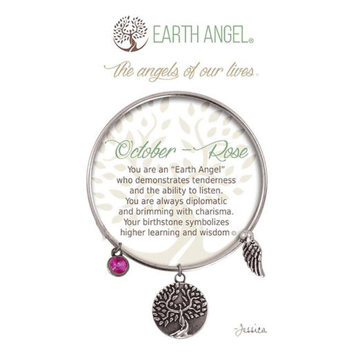 Earth Angel : October - Rose Bracelet in Silver -