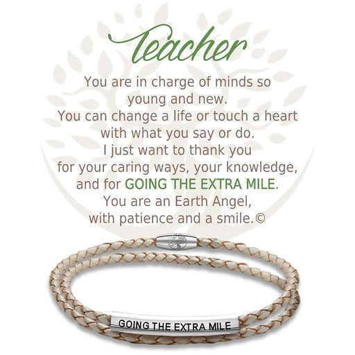 Earth Angel : Teacher Champagne Leather Bracelet -