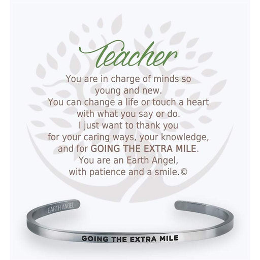 Earth Angel : Teacher Cuff Bracelet in Silver -