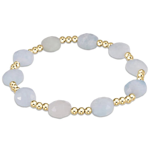 Enewton Designer : Admire Gold 3mm Bead Bracelet - Gemstone in Aquamarine -