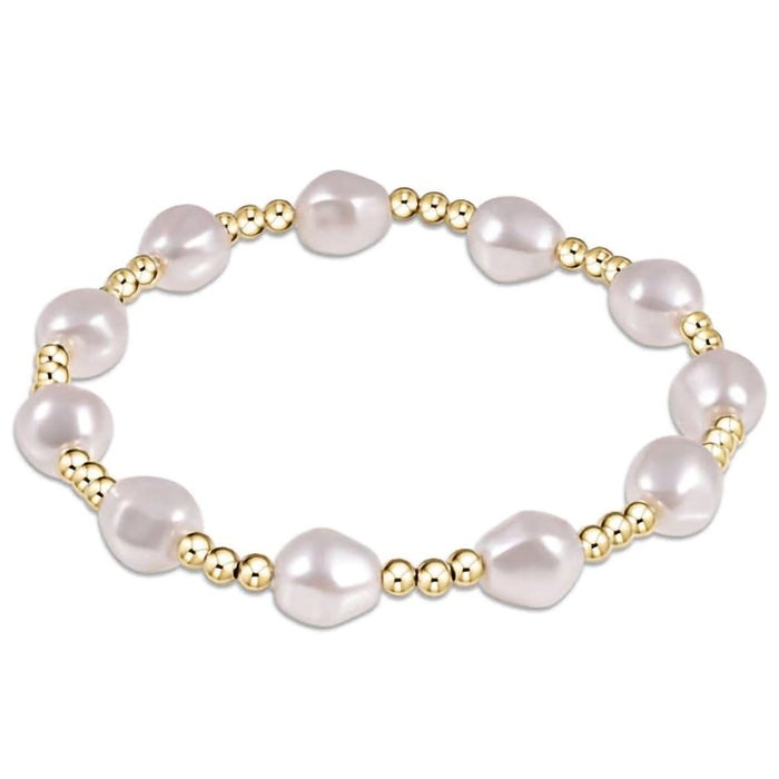 Enewton Designer : Admire Gold 3mm Bead Bracelet - Gemstone in Pearl -