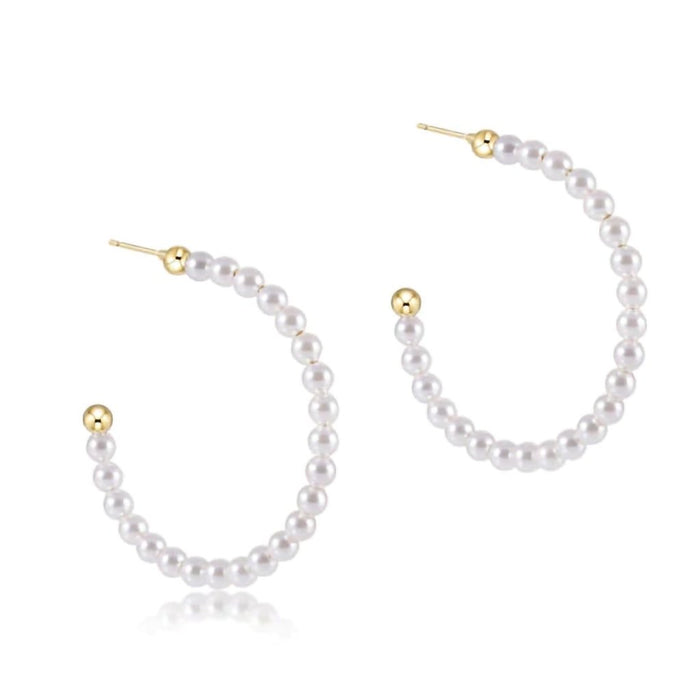 Enewton Designer : Beaded Gemstone 1.25" Hoop Earrings -