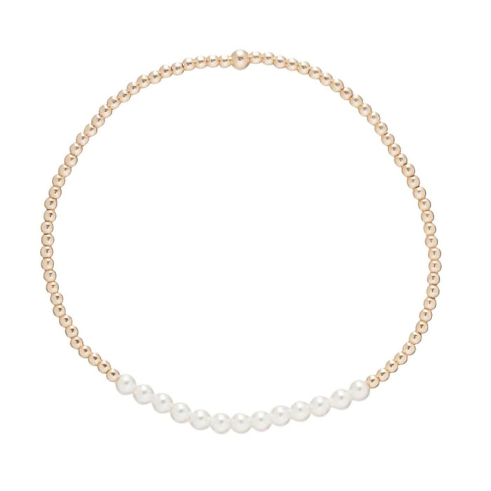 Enewton Designer : Gold Bliss 2mm Bead Bracelet - Gemstone in Pearl -