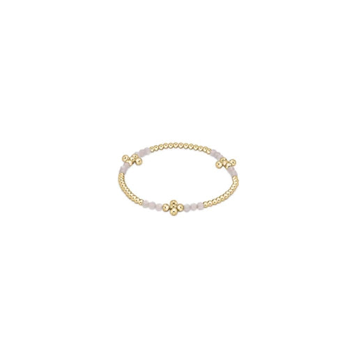 Enewton Designer : Signature Cross Gold Bliss Pattern 2.5mm Bead Bracelet in Labradorite -