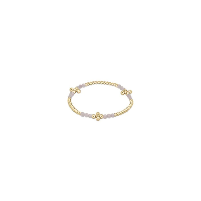 Enewton Designer : Signature Cross Gold Bliss Pattern 2.5mm Bead Bracelet in Moonstone -
