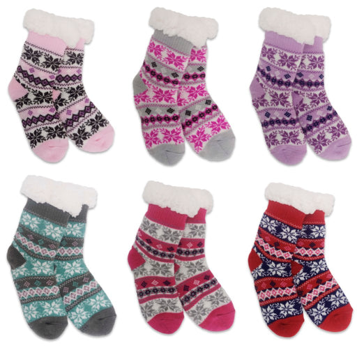 Fashion by Mirabeau - Girls Thermal Slipper Socks - Assorted - Fashion by Mirabeau - Girls Thermal Slipper Socks - Assorted