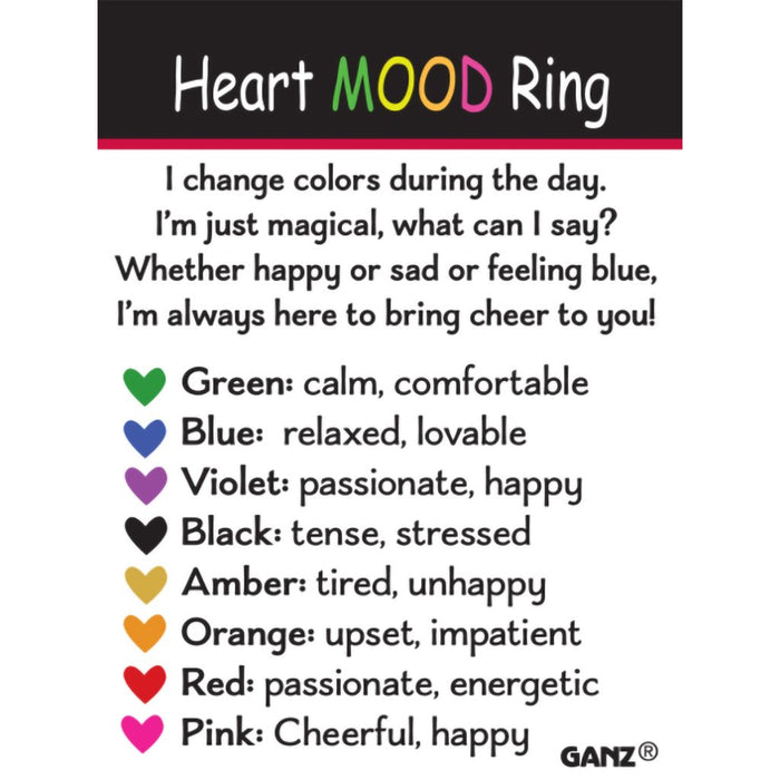 Ganz Color Changing Heart Mood Ring — Annies Hallmark and