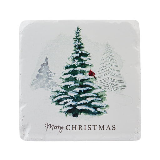 Ganz : "Merry Christmas" Cardinal in Tree Coaster Set Of 4 - Ganz : "Merry Christmas" Cardinal in Tree Coaster Set Of 4