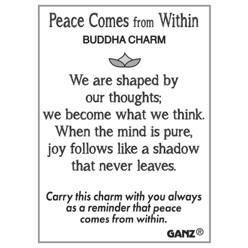 Ganz : Peace Comes from within Buddha Charm - Ganz : Peace Comes from within Buddha Charm