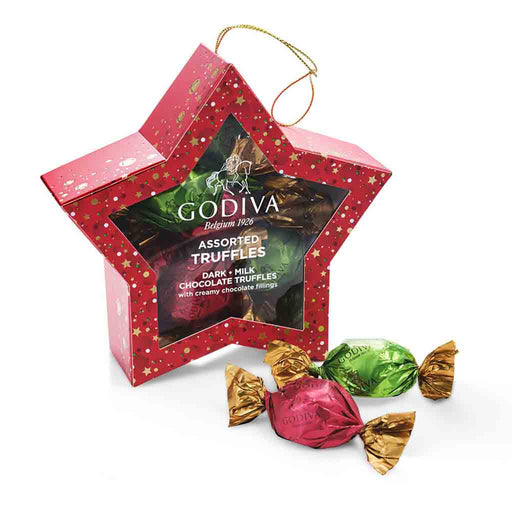 GODIVA : Chocolate Truffle Star Ornament, 10 pc. - GODIVA : Chocolate Truffle Star Ornament, 10 pc.