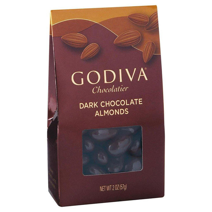GODIVA : Godiva Dark Chocolate Almonds, Small Bag, 2 oz -