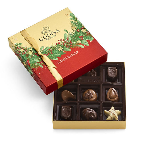 GODIVA : Limited Edition Assorted Chocolate Holiday Gift Box, 9pc. - GODIVA : Limited Edition Assorted Chocolate Holiday Gift Box, 9pc.
