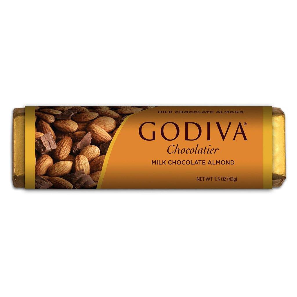 GODIVA : Milk Chocolate Bar With Almonds, 1.5 oz - Annies Hallmark and  Gretchens Hallmark $3.99