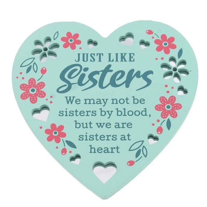 H & H Gifts : Reflective Heart - Just Like - Sisters -