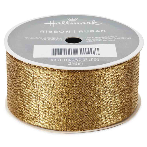 Hallmark : 1 1/2" Gold Metallic Ribbon - Hallmark : 1 1/2" Gold Metallic Ribbon