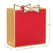 Hallmark : 10.4" Large Square Red Gift Bag With Gold Bow Handle - Hallmark : 10.4" Large Square Red Gift Bag With Gold Bow Handle - Annies Hallmark and Gretchens Hallmark, Sister Stores