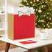 Hallmark : 10.4" Large Square Red Gift Bag With Gold Bow Handle - Hallmark : 10.4" Large Square Red Gift Bag With Gold Bow Handle - Annies Hallmark and Gretchens Hallmark, Sister Stores