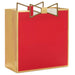 Hallmark : 10.4" Large Square Red Gift Bag With Gold Bow Handle - Hallmark : 10.4" Large Square Red Gift Bag With Gold Bow Handle - Annies Hallmark and Gretchens Hallmark, Sister Stores