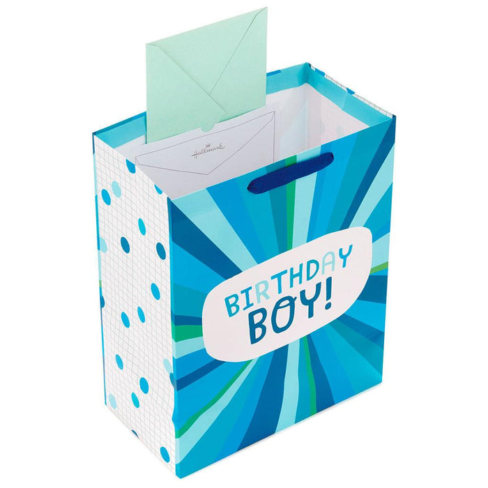 Hallmark : 13" Birthday Boy Blue Stripes Large Gift Bag -