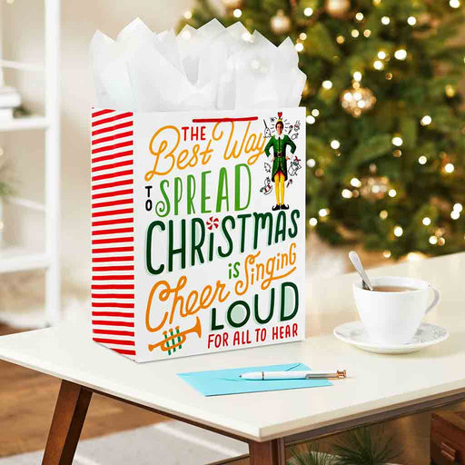 Hallmark : 13" Buddy the Elf™ Christmas Cheer Large Gift Bag - Hallmark : 13" Buddy the Elf™ Christmas Cheer Large Gift Bag