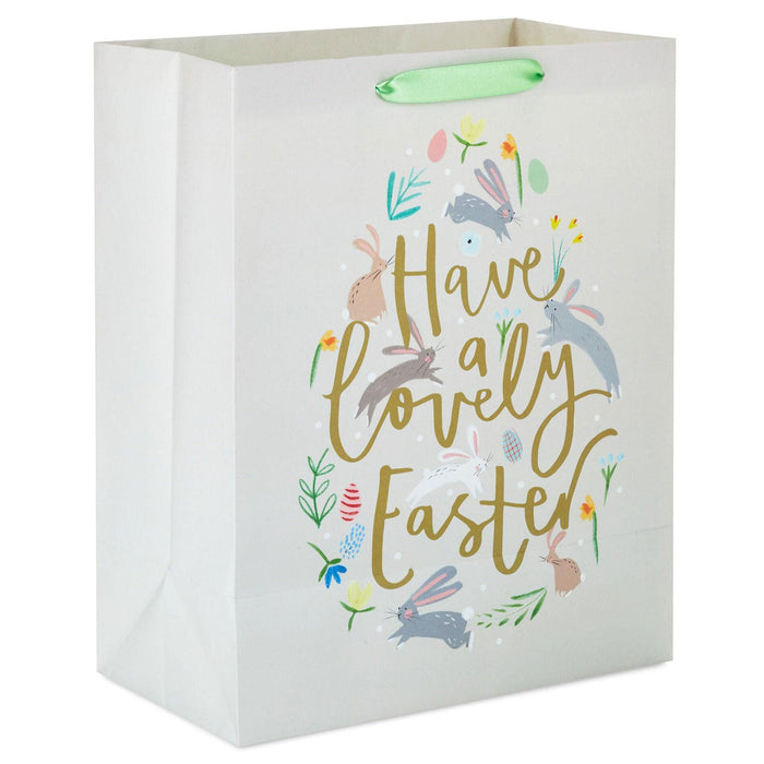 Hallmark : 13" Bunnies and Flowers Large Easter Gift Bag -