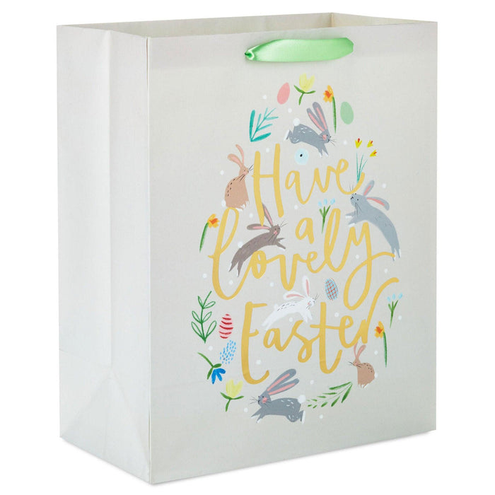 Hallmark : 13" Bunnies and Flowers Large Easter Gift Bag -