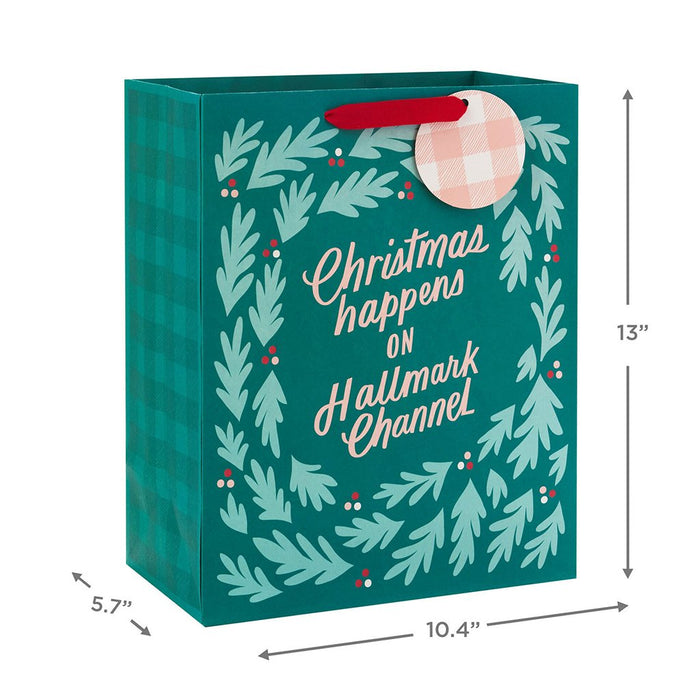 Hallmark : 13" Christmas Happens on Hallmark Channel Large Gift Bag - Hallmark : 13" Christmas Happens on Hallmark Channel Large Gift Bag