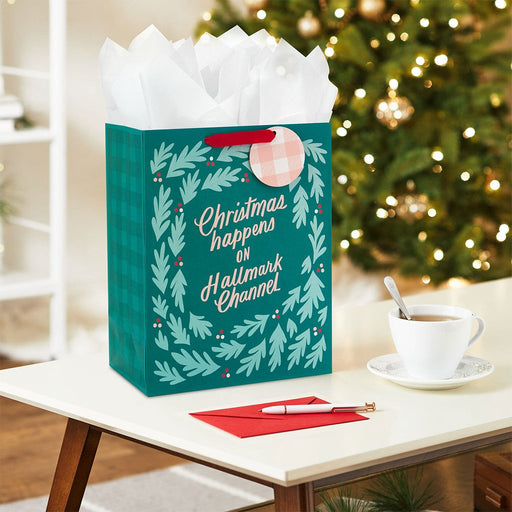 Hallmark : 13" Christmas Happens on Hallmark Channel Large Gift Bag - Hallmark : 13" Christmas Happens on Hallmark Channel Large Gift Bag