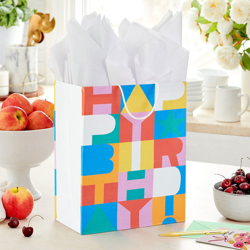 Hallmark : 13" Color Block Large Birthday Gift Bag - Hallmark : 13" Color Block Large Birthday Gift Bag