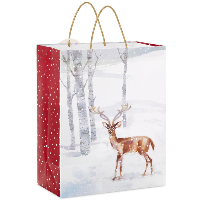 Hallmark : 13" Deer Among Birch Trees Large Holiday Gift Bag - Hallmark : 13" Deer Among Birch Trees Large Holiday Gift Bag - Annies Hallmark and Gretchens Hallmark, Sister Stores