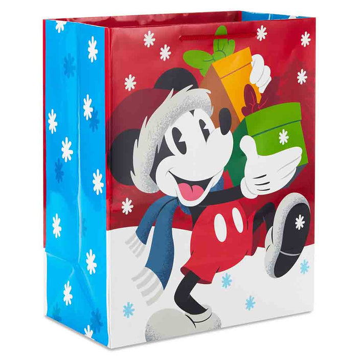 Hallmark : 13" Disney Mickey Mouse in Santa Hat Large Christmas Gift Bag - Hallmark : 13" Disney Mickey Mouse in Santa Hat Large Christmas Gift Bag