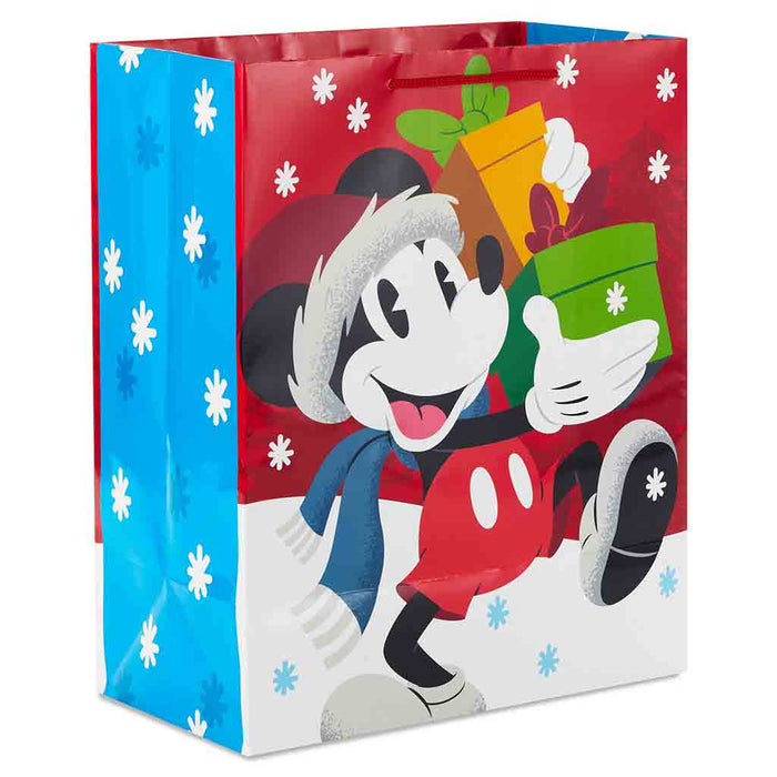 Hallmark : 13" Disney Mickey Mouse in Santa Hat Large Christmas Gift Bag - Hallmark : 13" Disney Mickey Mouse in Santa Hat Large Christmas Gift Bag