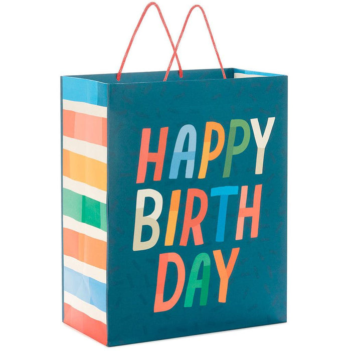 Hallmark : 13" Happy Birthday on Blue Large Gift Bag - Hallmark : 13" Happy Birthday on Blue Large Gift Bag - Annies Hallmark and Gretchens Hallmark, Sister Stores