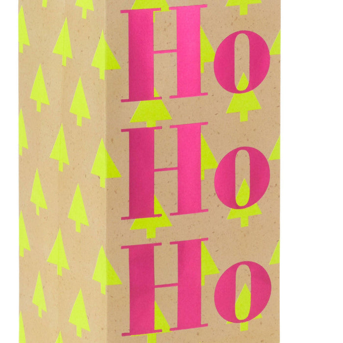 Hallmark : 13" Ho Ho Ho Neon Christmas Wine Gift Bag - Hallmark : 13" Ho Ho Ho Neon Christmas Wine Gift Bag - Annies Hallmark and Gretchens Hallmark, Sister Stores