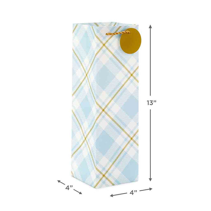 Hallmark : 13" Snowflakes and Plaid 2-Pack Wine Gift Bags - Hallmark : 13" Snowflakes and Plaid 2-Pack Wine Gift Bags