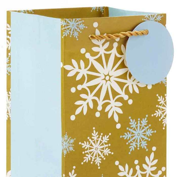 Hallmark : 13" Snowflakes and Plaid 2-Pack Wine Gift Bags - Hallmark : 13" Snowflakes and Plaid 2-Pack Wine Gift Bags