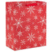 Hallmark : 13" Snowflakes on Red Large Holiday Gift Bag - Hallmark : 13" Snowflakes on Red Large Holiday Gift Bag