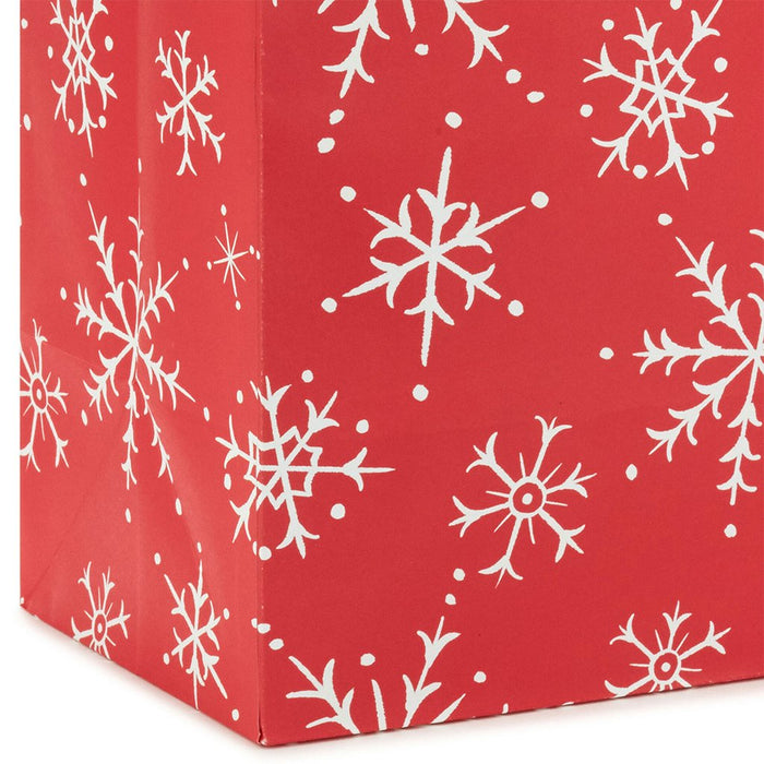 Hallmark : 13" Snowflakes on Red Large Holiday Gift Bag - Hallmark : 13" Snowflakes on Red Large Holiday Gift Bag