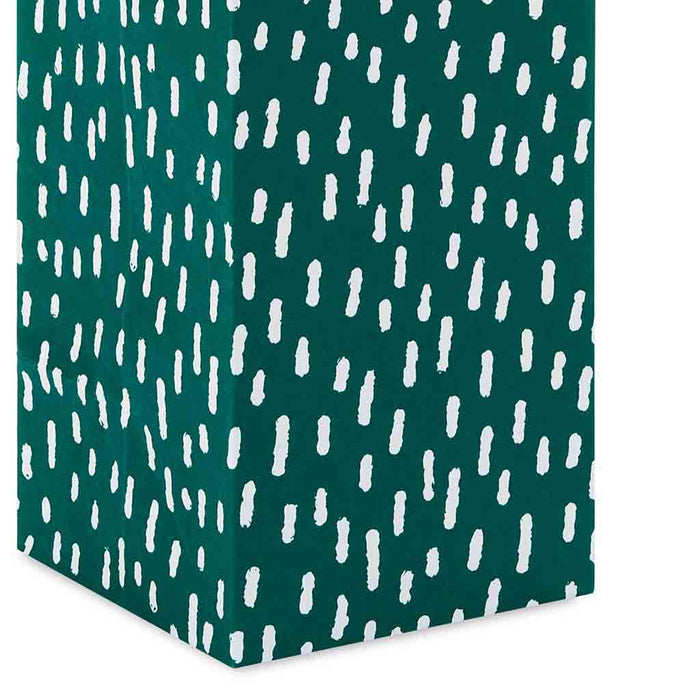 Hallmark : 13" White Dots on Green Holiday Wine Gift Bag - Hallmark : 13" White Dots on Green Holiday Wine Gift Bag