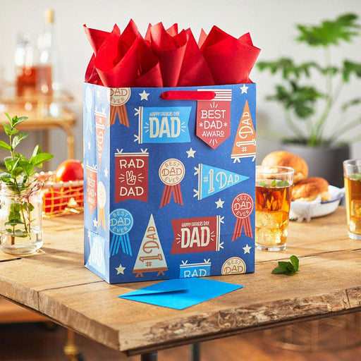 Hallmark : 13" Winning Dad Large Gift Bag With Tissue Paper - Hallmark : 13" Winning Dad Large Gift Bag With Tissue Paper - Annies Hallmark and Gretchens Hallmark, Sister Stores