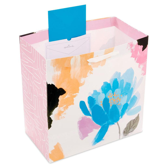 Hallmark : 15" Flowers on White Extra-Deep Gift Bag -