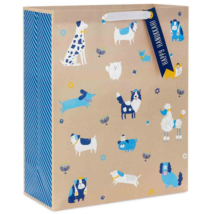 Hallmark : 15.5" Dogs and Icons Extra-Large Hanukkah Gift Bag - Hallmark : 15.5" Dogs and Icons Extra-Large Hanukkah Gift Bag