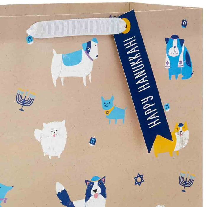 Hallmark : 15.5" Dogs and Icons Extra-Large Hanukkah Gift Bag - Hallmark : 15.5" Dogs and Icons Extra-Large Hanukkah Gift Bag